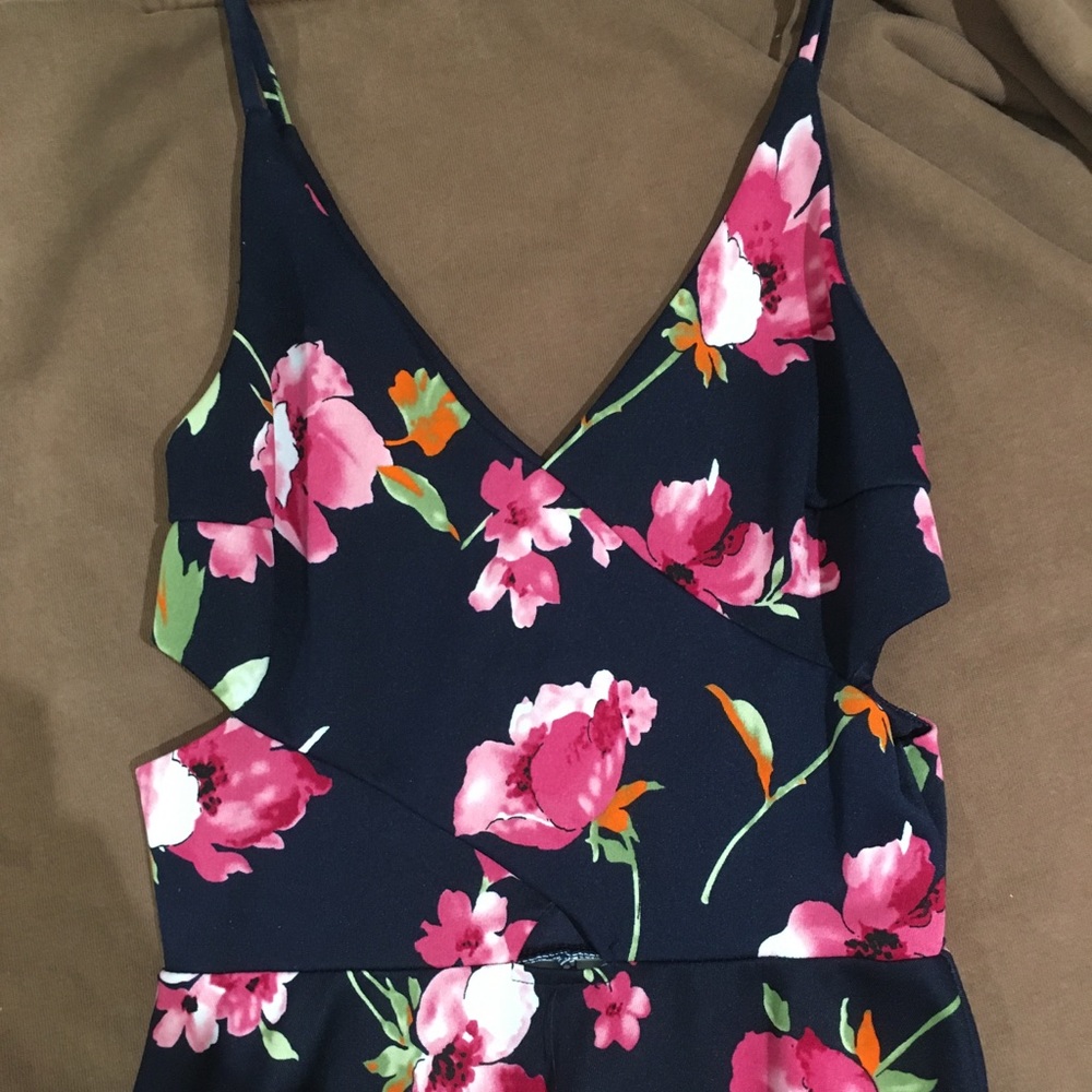 Pink and Navy flower Dress